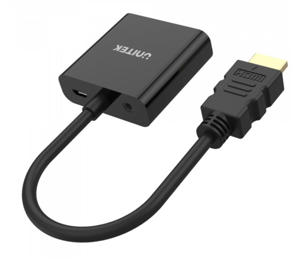 UNITEK Adapter HDMI - VGA, Audio (Jack 3.5mm) Y-6333 - 326082 - zdjęcie 2